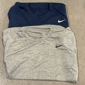 2 Nike Dri-fit workout shirts size XL (gray and navy)